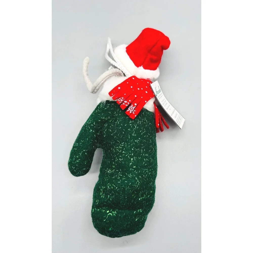 Annalee Mouse In Santa Mitten Green Christmas Hanging Decor Ornament 934307